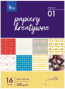 Papiery kreatywne A3 zestaw nr 01 KB031-01, Tetis