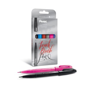 Pisaki pędzelkowe Pentel Brush Signt zestaw 6 kolorów