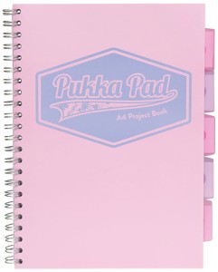 Kołozeszyt pastelowy różowy A4 Project Book 100k kratka Pukka Pad