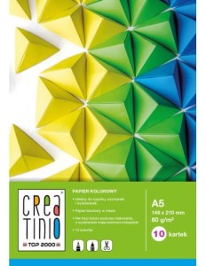 Zeszyt papierów kolorowych A5 80g 10k. Creatinio, Top-2000