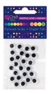 Oczy ruchome samoprzylepne 24 szt 10mm, Dp Craft