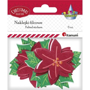 Naklejki filcowe Gwiazda Betlejemska 6 sztuk, Craft Fun