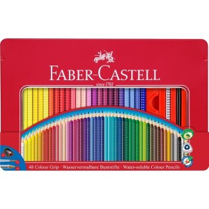 Kredki ołówkowe Grip 2001 Faber-Castell 48 kolorów w metalowym pudełku