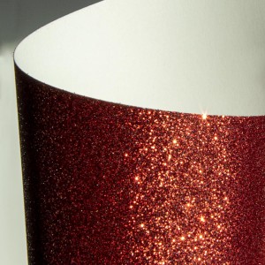 Karton brokatowy czerwony A4 210g 5 ark, Galeria Papieru