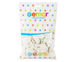 Balony kolorowe pastelowe białe 100 sztuk G90 Gemar